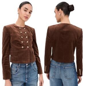Veronica Beard Bentley Double Breasted Corduroy Jacket Brown Size 2